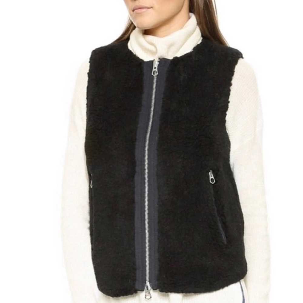 Madewell Size Medium Black Sherpa Vest -excellent Condition